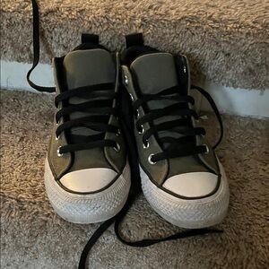 Olive green converse all star shoes